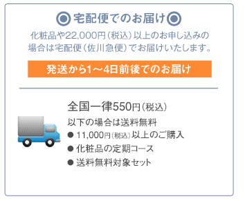 宅配便のでのお届け