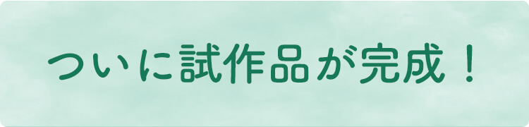 ついに試作品が完成！