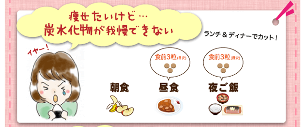 痩せたいけど…炭水化物が我慢できない：ランチ&ディナーでカット