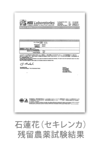 石蓮花（セキレンカ）残留農薬試験結果