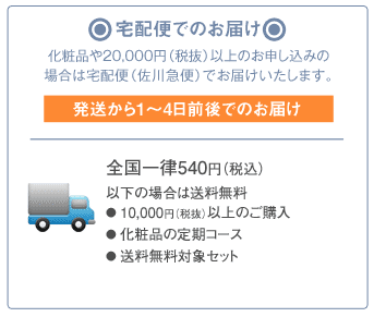 宅配便のでのお届け