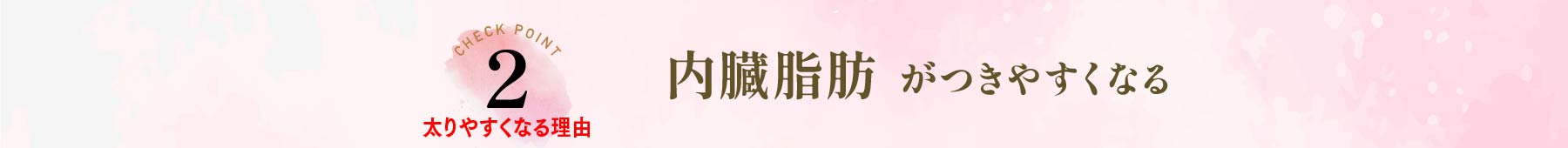 太りやすくなる理由2 内臓脂肪がつきやすくなる