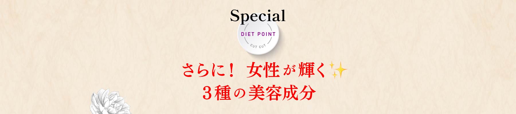 さらに！ 女性が輝く３種の美容成分