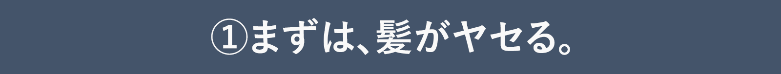 ①まずは、髪がヤセる。