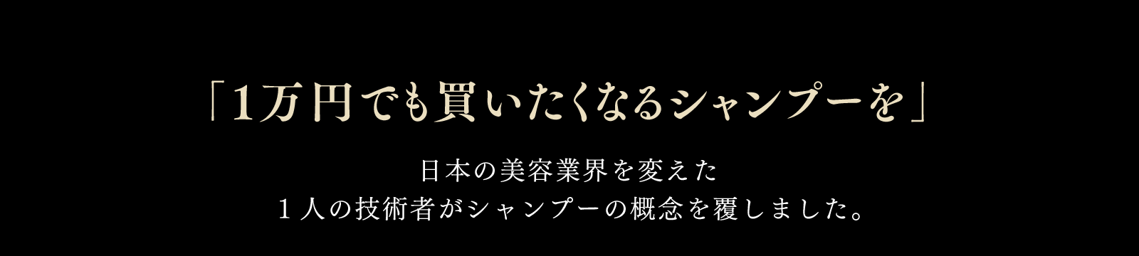 「１万円でも買いたくなるシャンプーを」