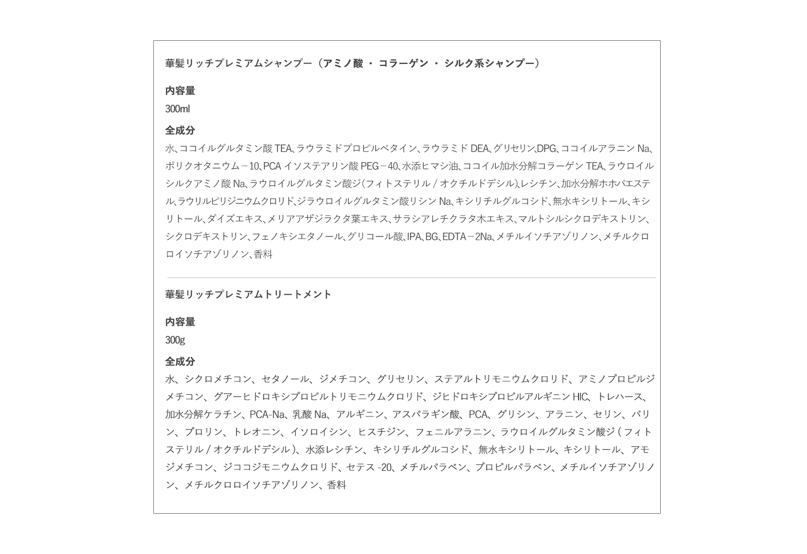 成分表