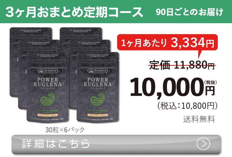 男性向けミドリムシ　パワーユーグレナ 60粒 3ヶ月おまとめ 定期コース