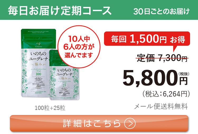 女性向けミドリムシ　いのちのユーグレナ 極み 1日4粒 毎月お届け 定期コース
