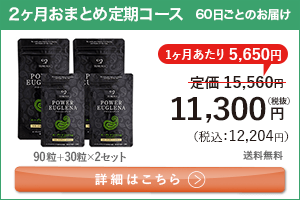 男性向けミドリムシ　パワーユーグレナ 1日4粒 2ヶ月おまとめ 定期コース