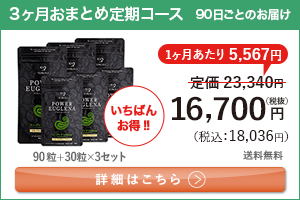 男性向けミドリムシ　パワーユーグレナ 1日4粒 3ヶ月おまとめ 定期コース