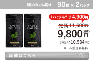 男性向けミドリムシ　パワーユーグレナ 90粒×2パック
