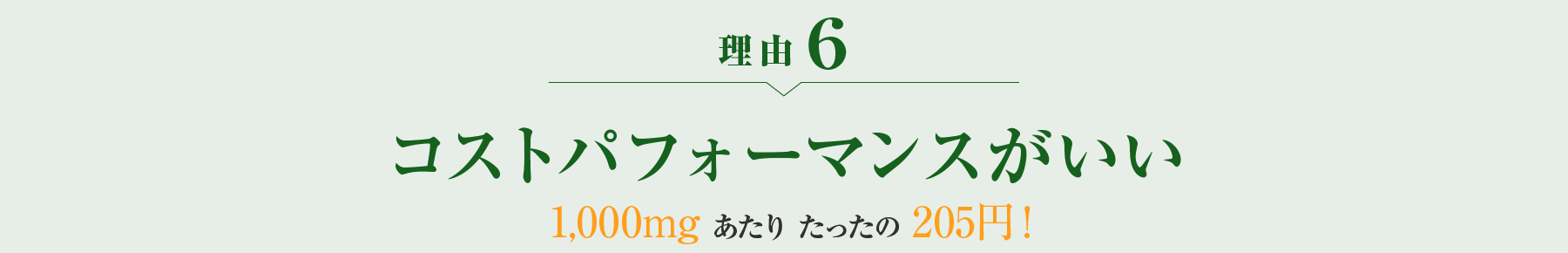 理由6 コストパフォーマンスがいい