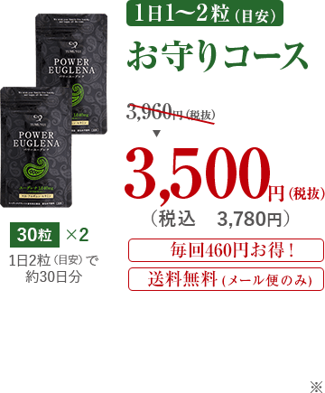 1日1〜2粒お守りコース