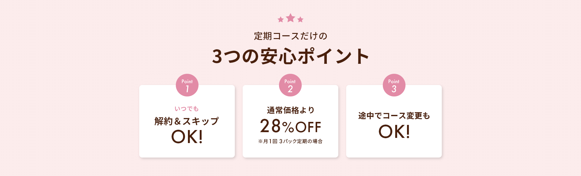 定期コースだけの3つの安心ポイント