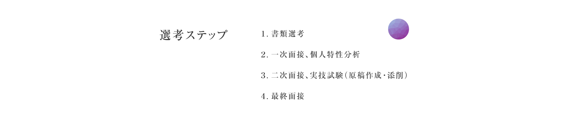 選考ステップ