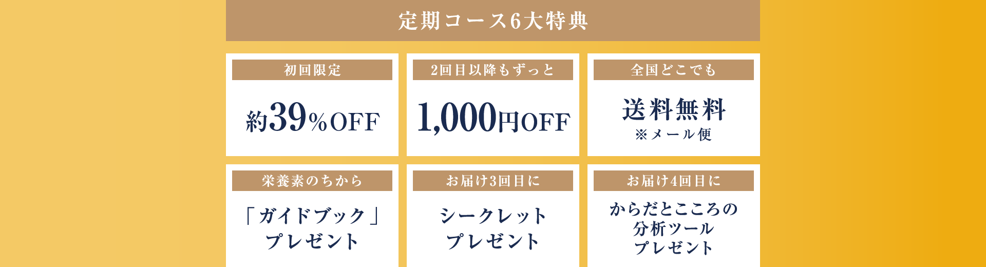 定期コース6大特典