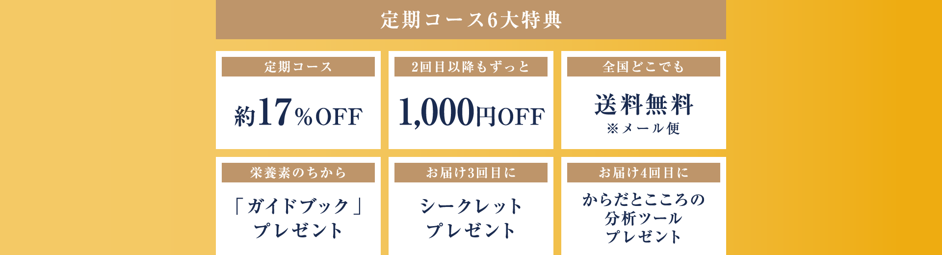 定期コース6大特典