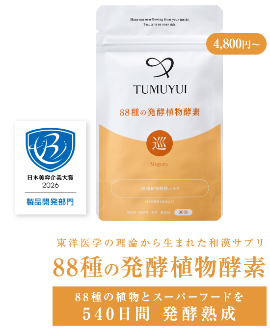 東洋医学の理論から生まれた和漢サプリ 88種の発酵植物酵素 初回限定2,980円　88種の植物とスーパーフードを540日間 発酵熟成